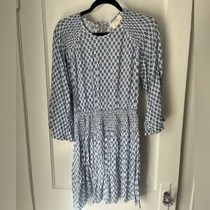 Kate Spade 3/4 sleeve dress blue/white print size small